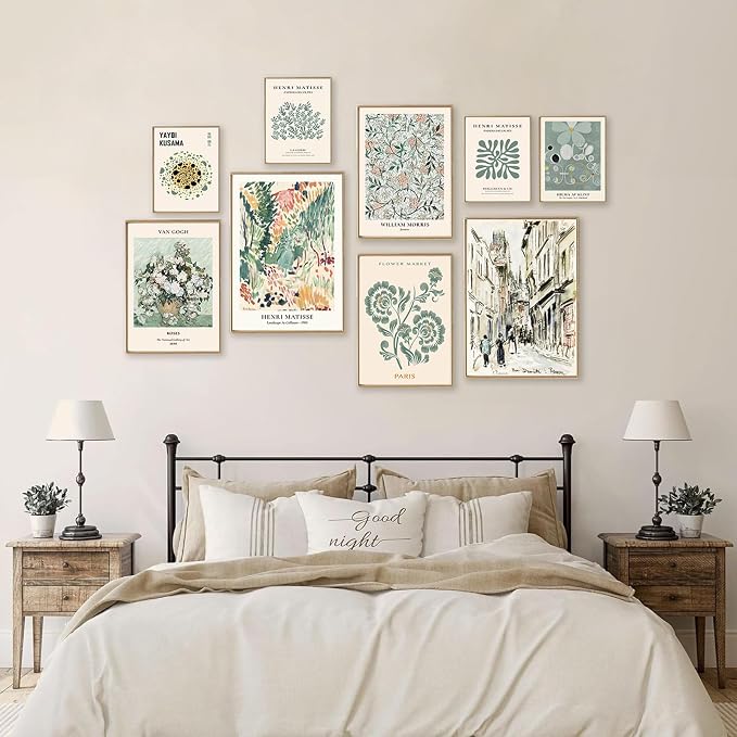 KBKBART 9 PCS Sage Green Wall Art - Image 4