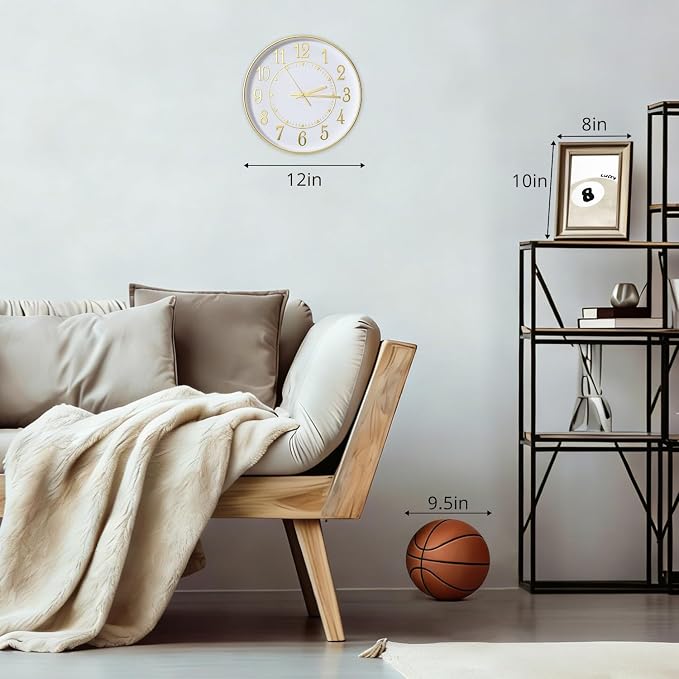 Wall Clock Modern Non-Ticking Battery Operated Silent Wall Clocks Simple Style - Image 3