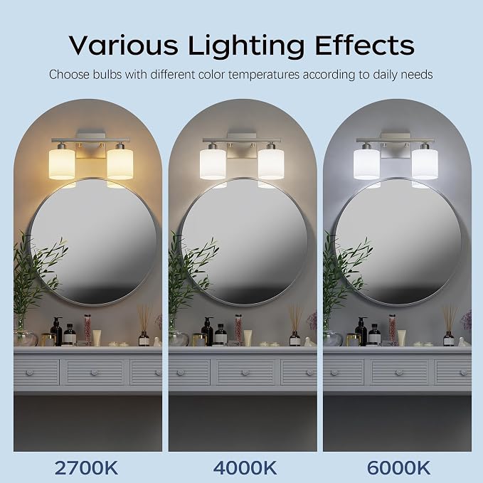 PARTPHONER Bathroom Light Fixtures, Bathroom Lighting Fixtures Over Mirror - Image 6