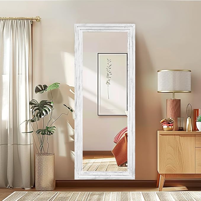 Full Length Mirror 58"x22" Solid Wood Frame Floor Large Mirror - Image 6