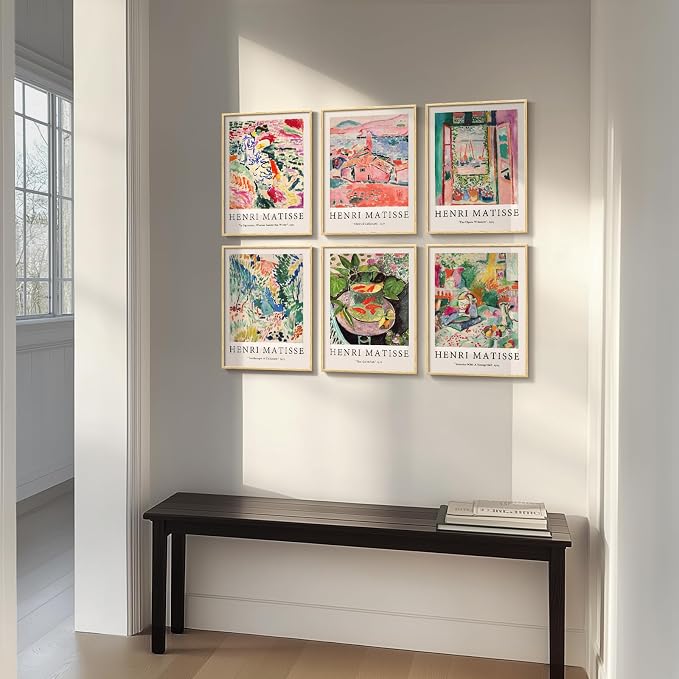 Framed Matisse Wall Art for Living Room, 6 Pieces Abstract Colorful Canvas - Image 5