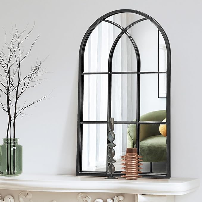 Dewfig Arched Window Wall Mirror, Decorative Mirror, Vanity Mirrors - Image 2