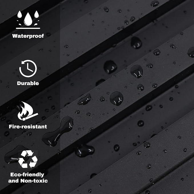 Wood Slat Wall Panels 8 Pack 96x6.3in Modern Black WPC Panels - Image 5