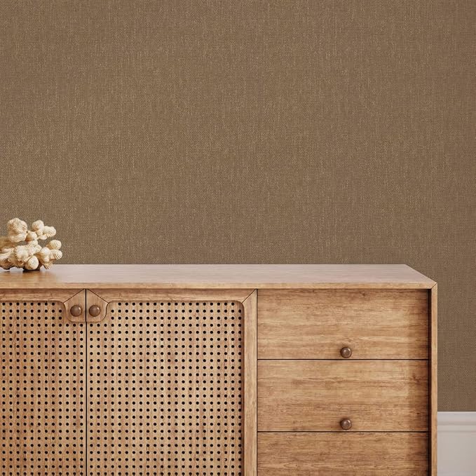 Tempaper x Jeremiah Brent Mushroom Textured Faux Grasscloth Primitivo Removable - Image 4
