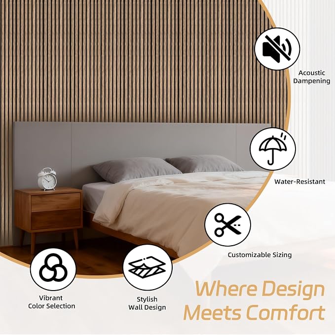 RITOLLO 4 Pack Wood Panels for Wall, 47.2"×23.6"×0.7" Wood Slat Acoustic Panels - Image 7