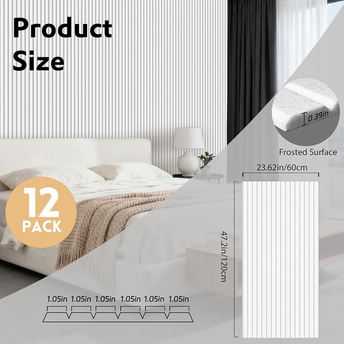 RITOLLO 12 Pack Acoustic Wall Panels, 47.2X23.6X0.4 inch Decorative - Image 2