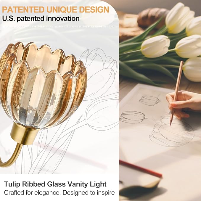 4-Light Bathroom Light Fixtures, Vintage Bathroom Vanity Lighting Fixtures Over - Image 6