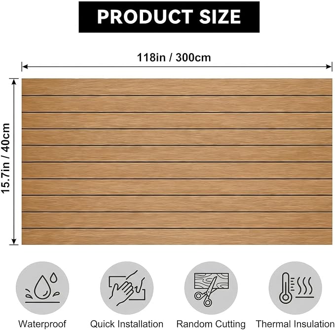 3D Wall Panels Peel and Stick – 15.74" x 118" PVC Faux Texture Wall Covering - Image 6