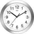 HITO 10 Inch Silent Wall Clock Battery Operated Non Ticking Glass Cover Silver by hito
