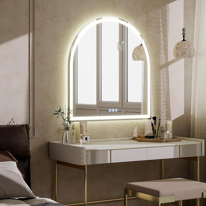 BEAUTYPEAK 34x30 LED Arch Bathroom Mirror - Image 8