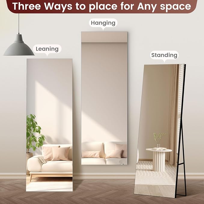 Kosmonia 58x18 Frameless Full Length Silver Coating Mirror w/Distortion Free - Image 4