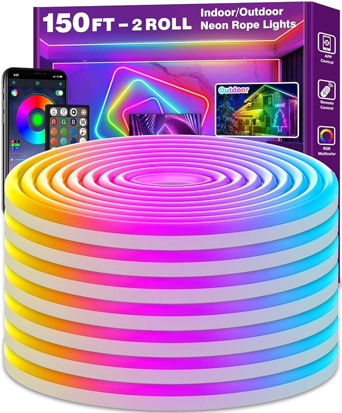 AILBTON 150Ft Neon Rope Lights, Flexible Led Rope Lights Control by AILBTON