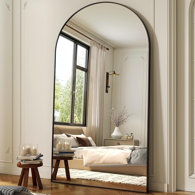 XRAMFY 86"x40" Arched Full Length Mirror Floor Mirrors by XRAMFY