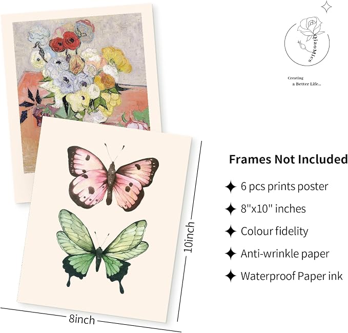 QIAOMICS Wall Art Prints Aesthetic, Flower Market Wall Art Prints - Image 4