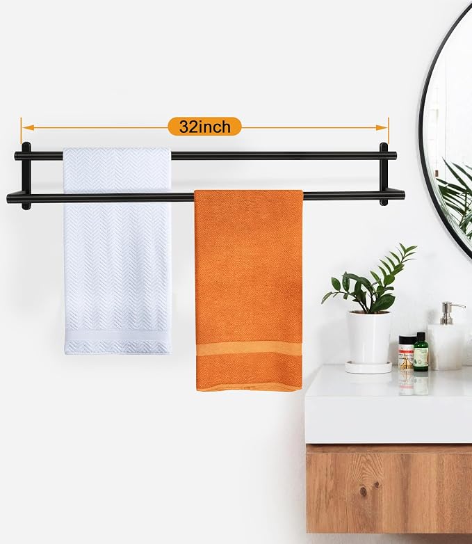32Inch Double Towel Bar, JIAPAIDUO Towel Rack - Image 2