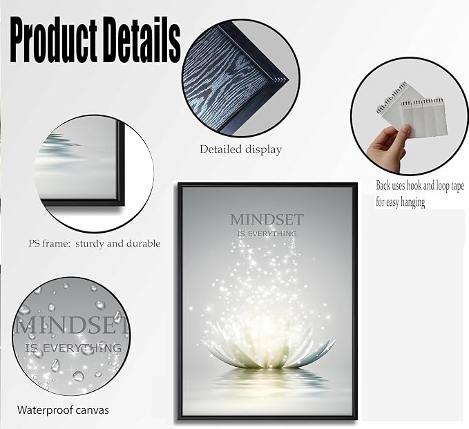 Floating Framed Zen Wall Art, Just Breathe Picture Poster - Image 3
