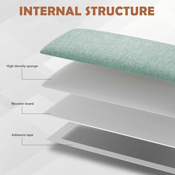 IFNOW Upholstered Wall Mounted Headboard, 3D Soundproof Wall Panels Peel and - Image 4