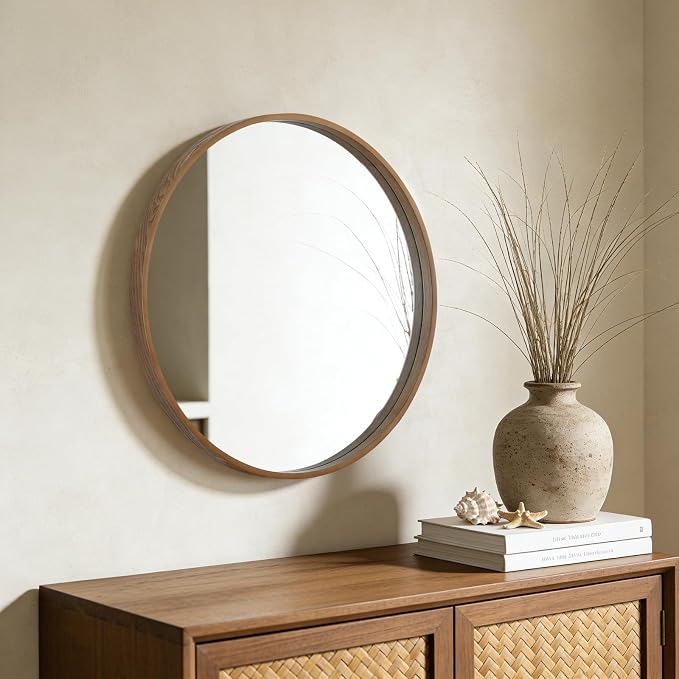 WallBeyond Wood Round Mirror - Image 3