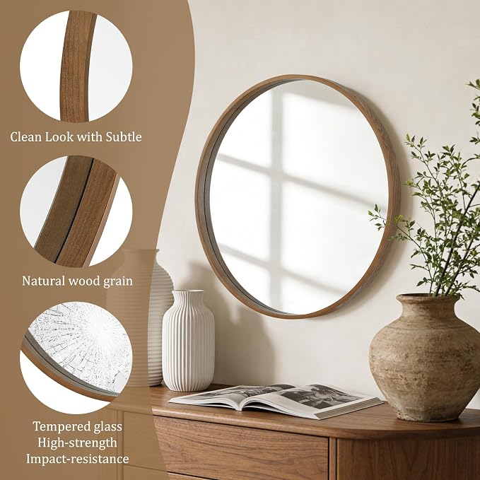 WallBeyond Wood Round Mirror - Image 5