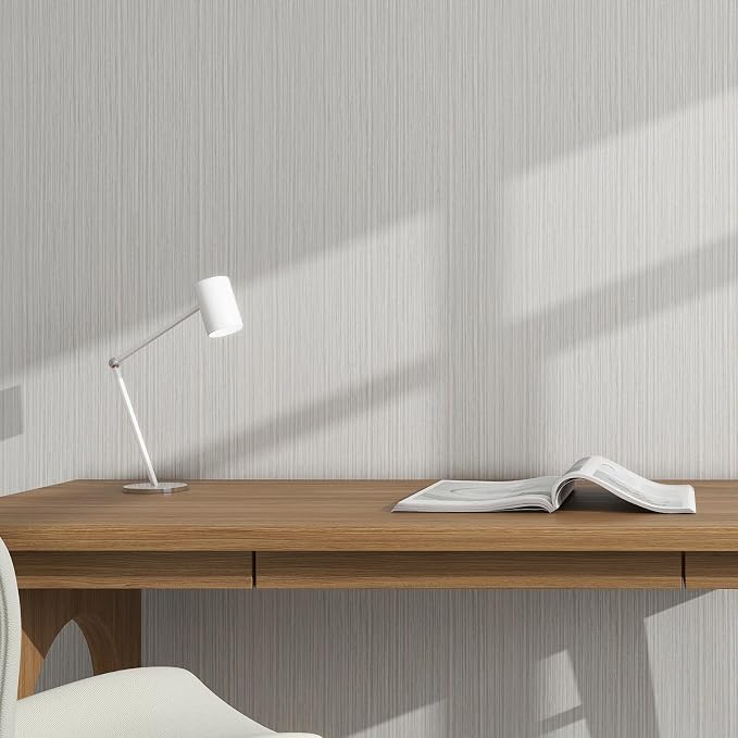 Grasscloth Textured Wallpaper Peel and Stick 24inX393in Fabric Wall Paper - Image 2