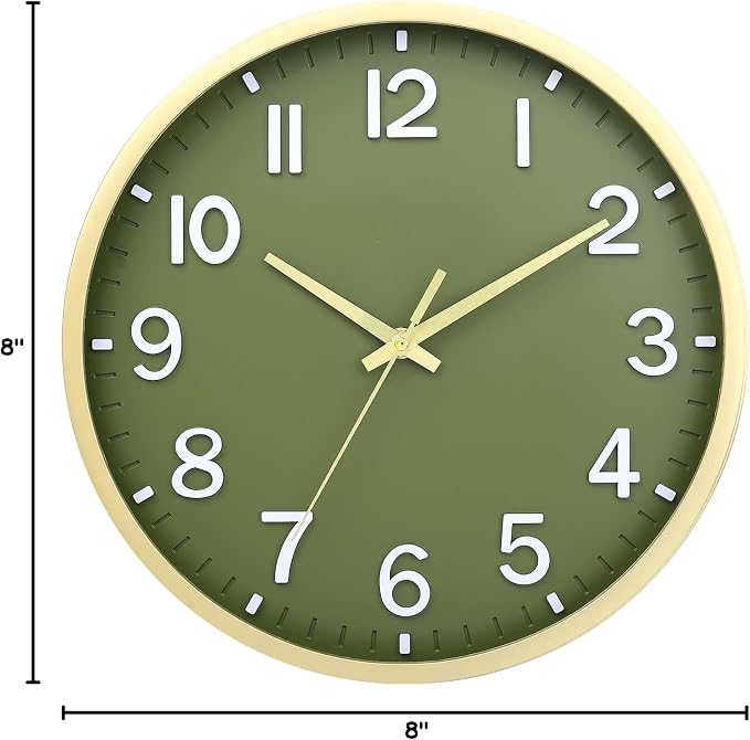 Wall Clocks Battery Operated 8 inch Modern Wall Clock, Silent Non Ticking Wall - Image 9