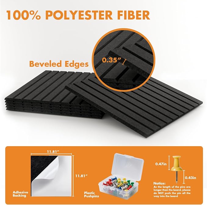 Cork Board Tiles for Wall with Push Pins, Removable 36" x 24" Slat Bulletin - Image 4