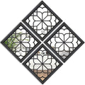 Wocred Set of 4 Mirrors Square Wall Mirror, Gorgeous Rustic Farmhouse Accent by Wocred