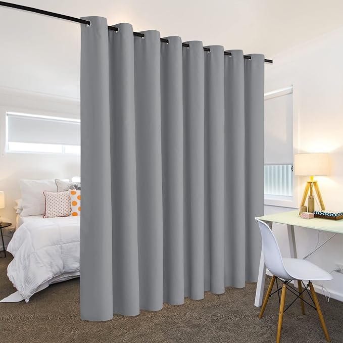 RYB HOME Portable Room Divider Curtains Energy Saving Noise Reducing Drapes - Image 4