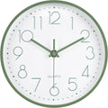 Modern Green Bathroom Wall Clocks 8 Inch Non-Ticking Battery Operated by HorizentWallClock