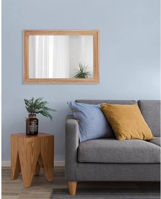 AAZZKANG Rustic Mirrors for Wall Rectangle Wooden Frame Hanging Mirror for - Image 7
