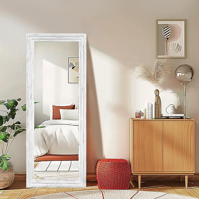 Full Length Mirror 58"x22" Solid Wood Frame Floor Large Mirror - Image 8