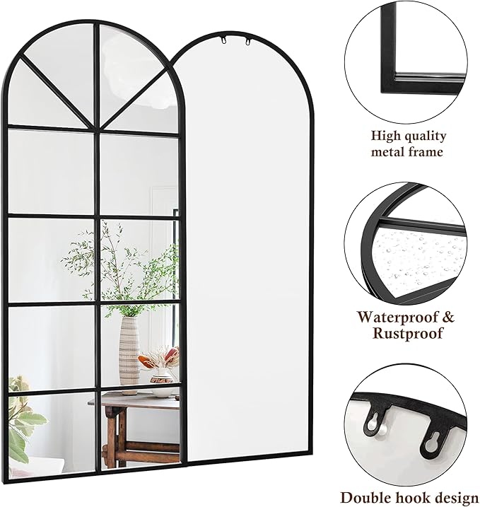 Floor Full Length Mirror, Oversize Wall Full Body Mirrors, No Stand - Image 7