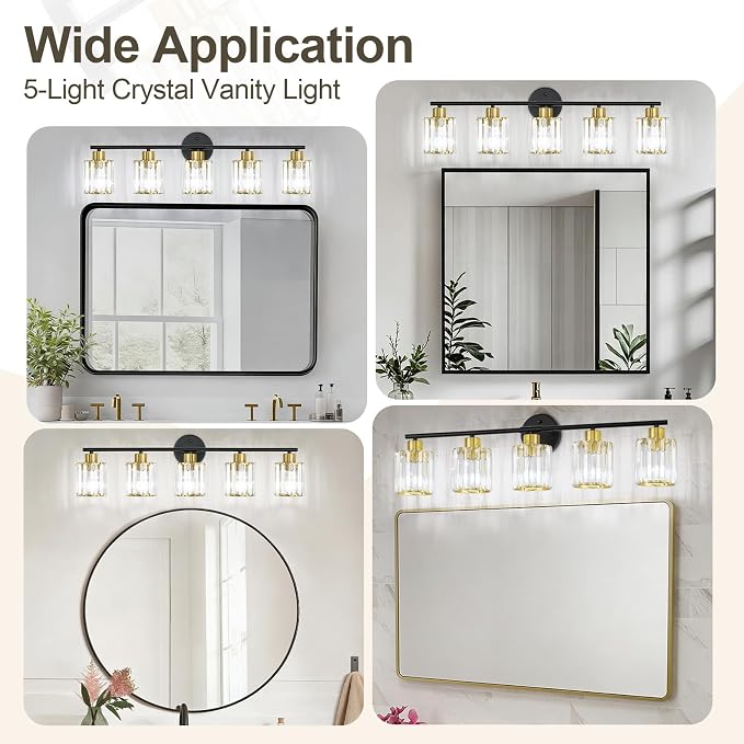 Crystal Bathroom Light Fixtures, Bathroom Lighting Fixtures Over Mirror - Image 6