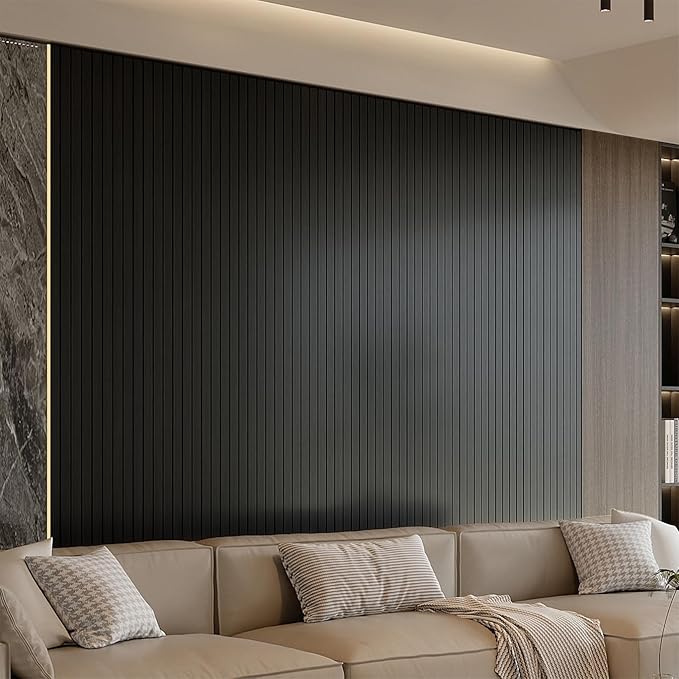 YU LI 3DH Peel and Stick PVC Slat Wall Panel 236"x15.75" Self-Adhesive Thick - Image 2