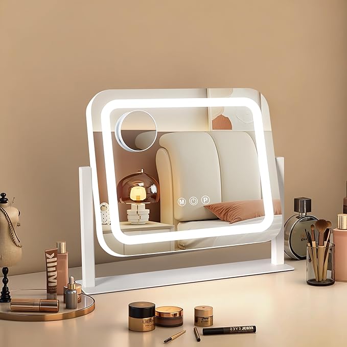 Ratsamee Vanity Mirror with Lights 14"×12", Led Makeup Mirror, Lighted Makeup by RATSAMEE