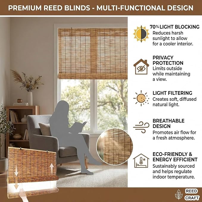 Bamboo Blinds Outdoor, Breathable Bamboo Shades - Image 8