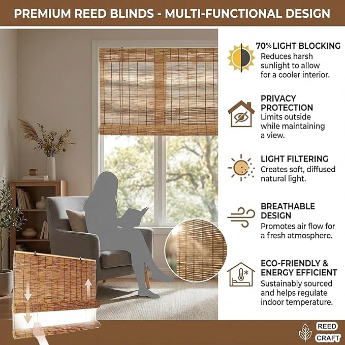 Bamboo Blinds Outdoor, Breathable Bamboo Shades - Image 8
