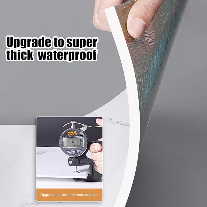 10pcs Thick Marble Peel and Stick Waterproof Wall Panels, Heat-Resistant - Image 6