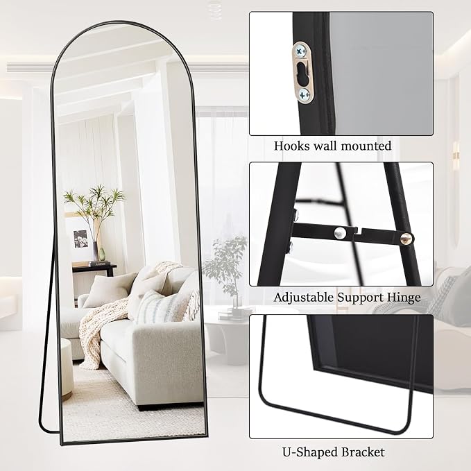 Rowjut Floor Mirror Arched Full Length Mirrors, Mirror Full Length Standing - Image 6