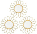 3 Pack Metal Mirrors for Wall Sunburst Wall Mirrors Home Décor Decorative by Uaussi