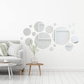 Shappy 32 Pcs Acrylic Mirror Wall Stickers Removable Round Wall Decal Circle by Shappy