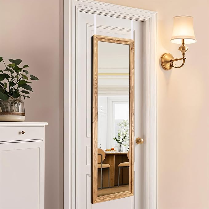 50"x16" Door Mirror, Rustic Full Length Mirror, Over The Door Hanging Mirrors by Unknown