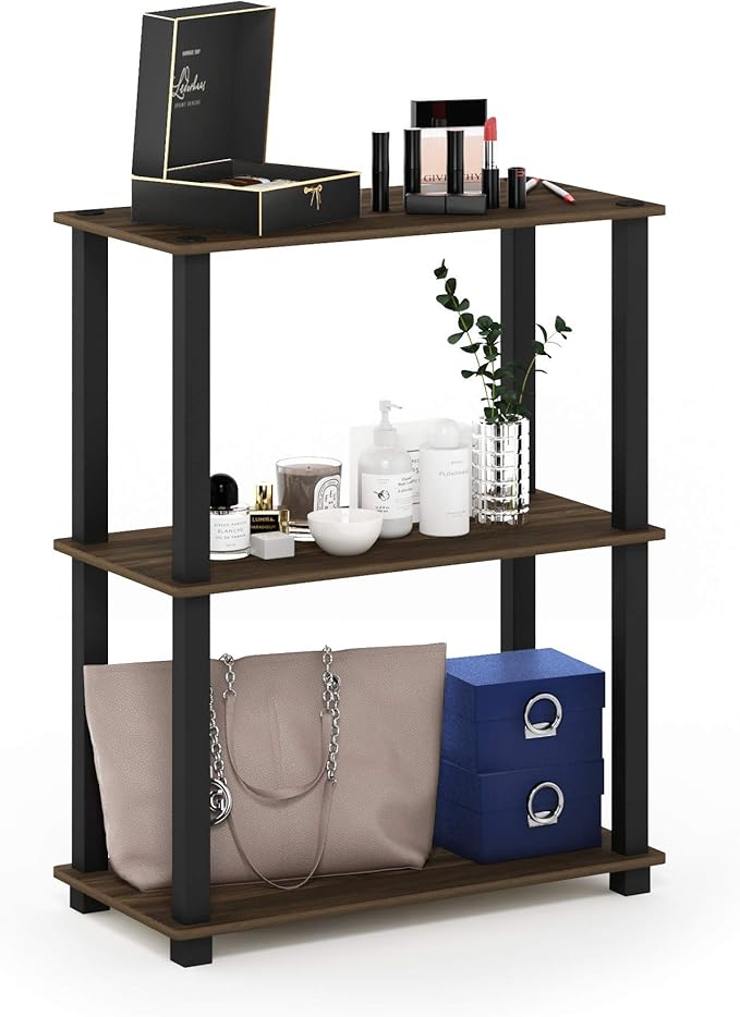 Furinno TURN-S-TUBE Storage Shelves, 3-Tier Book Shelf, Corner Shelf, Toolless by Furinno-FitsYourSpaceFitsYourBudget