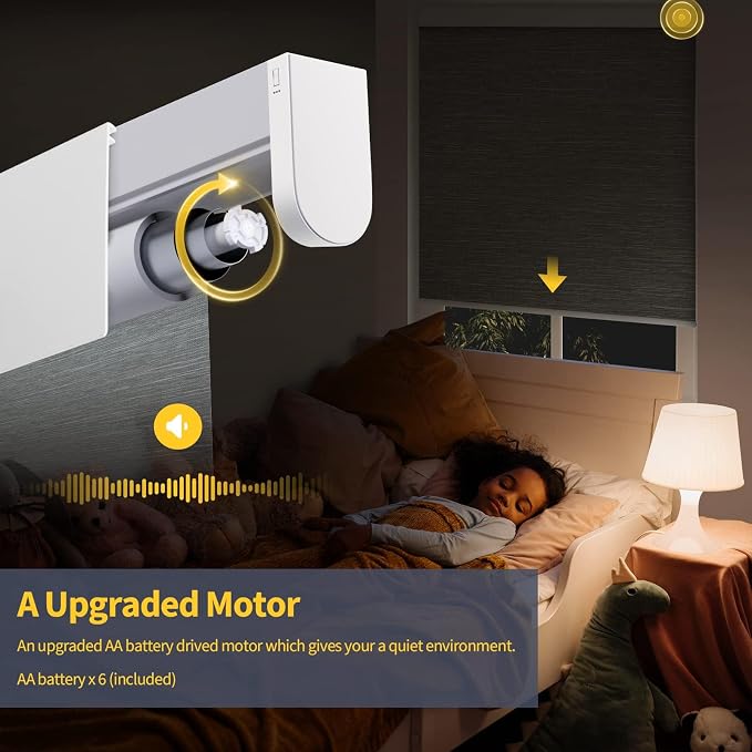 Motorized Blinds with Remote, Grasscloth Fabric Smart Blinds with Valance Cover - Image 3