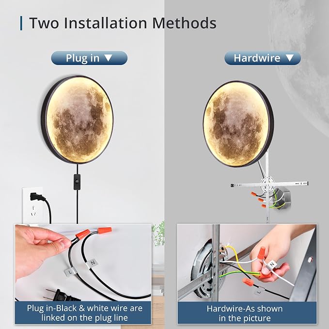 Dimmable Moon Wall Light 9.5 inch Wall Lights - Image 6