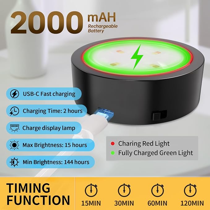 Narotood Picture Lights for Wall, Rechargeable Battery Magnetic Poster Lights - Image 2