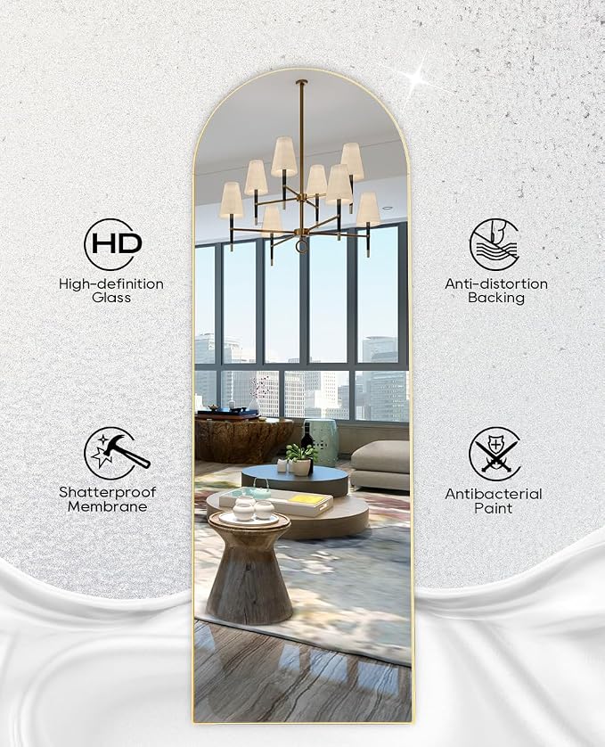 Floor Mirror, Arched Mirror Full Length, Freestanding Mirrors, Arch Floor - Image 7