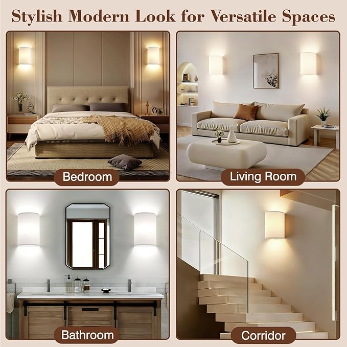 Battery Operated Wall Sconce Set of Two: 10000mAh Wireless Wall Light - Image 5