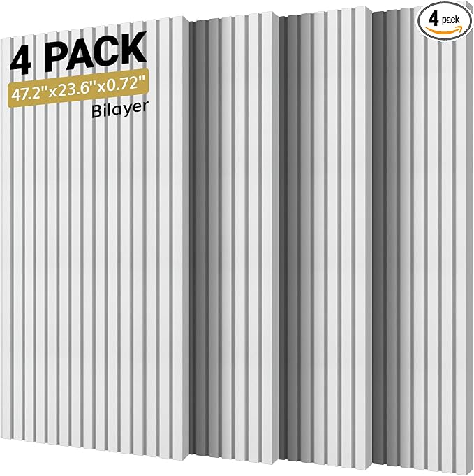 TONOR Dual-Layer Thickened Acoustic Wall Panels Self Adhesive, 4 Pack by TONOR