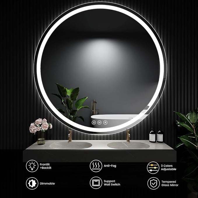 LED Bathroom Mirror 42 Inch Round Bathroom Mirror - Image 6